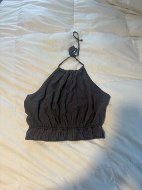 Black Halter Crop Top - Women